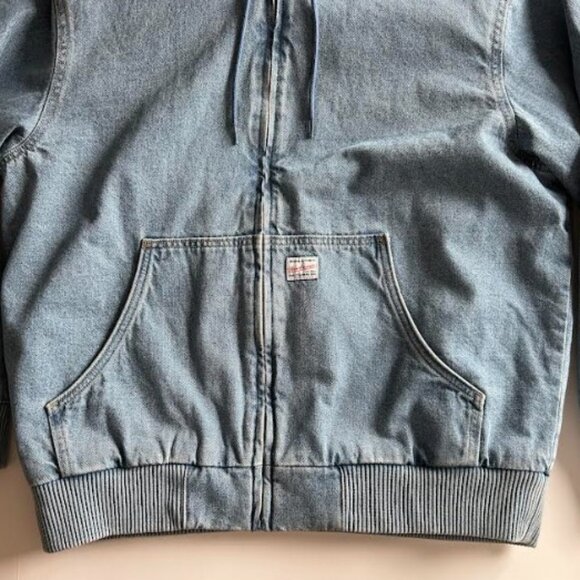 Old Navy Oversized Denim Zip Hoodie Medium Wash Lined M - Picture 7 of 12